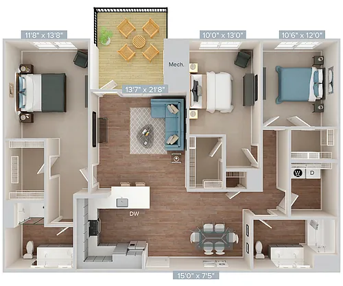 Floor plan Furnished-f-C2-1499