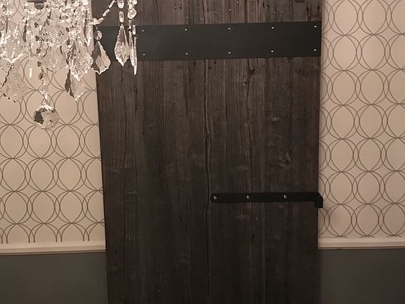Authentic barn door stays!