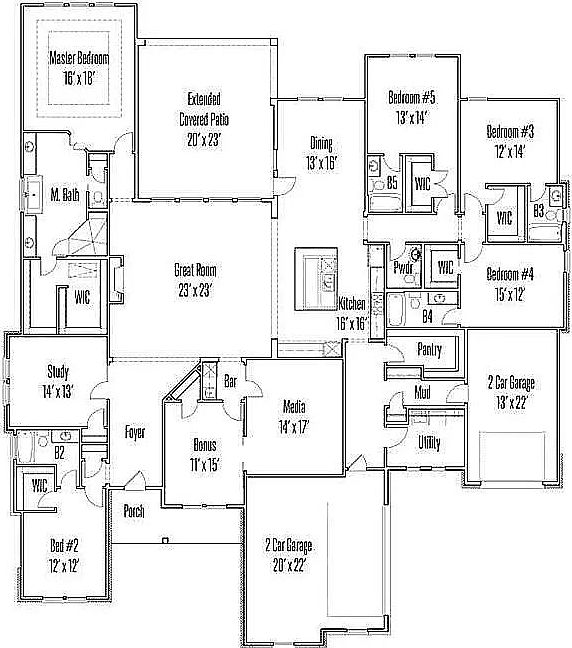 5+ bedrooms all on one level