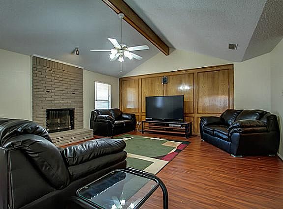 Another Family Room View Featuring New Scraped Hardwood Flooring