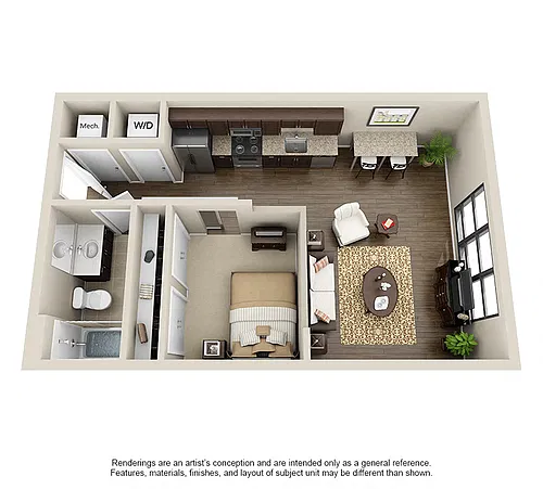Floor plan Studio-Brunswick