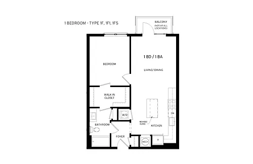 Floor plan Indigo - 1 Bedroom