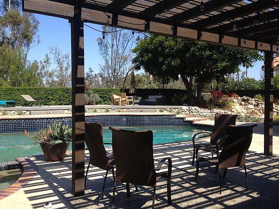 view from patio to deck