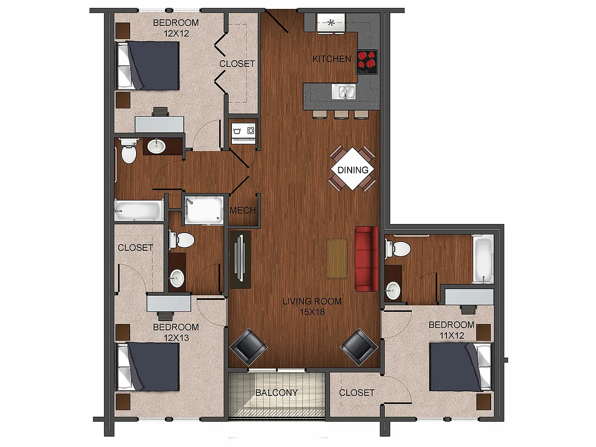 Floor plan 3 Bedroom