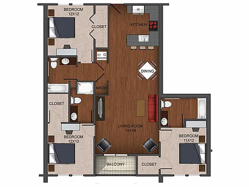 Floor plan 3 Bedroom