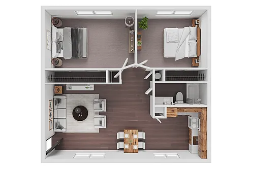 Floor plan 2 Bedrooms, 1 Bathroom