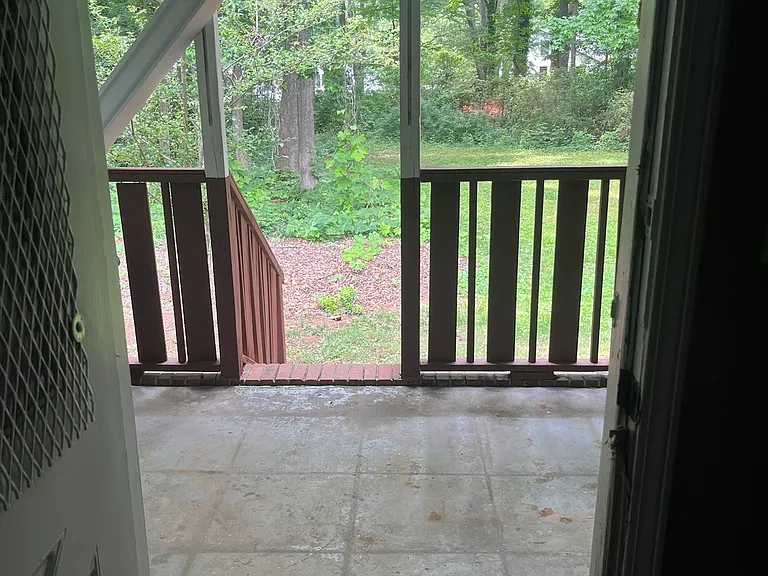 Private back porch (ignore new gutter - it is now above the porch.)