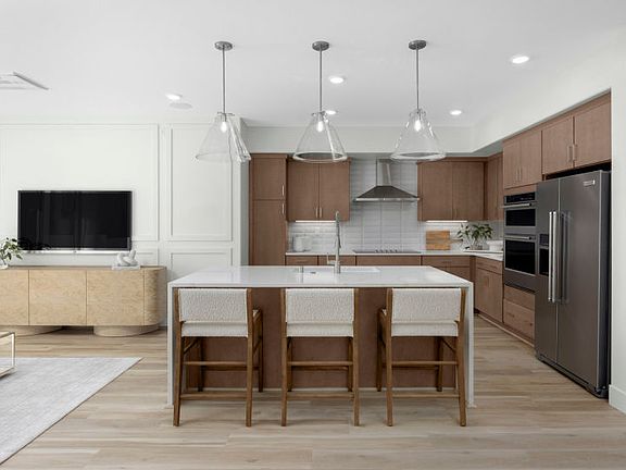 Open kitchen with ample storage