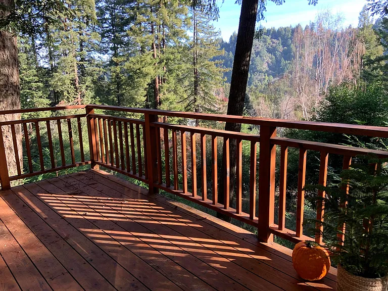 Redwood deck and view