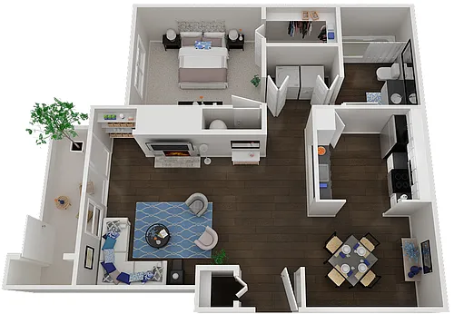 Floor plan One Bedroom, One Bath
