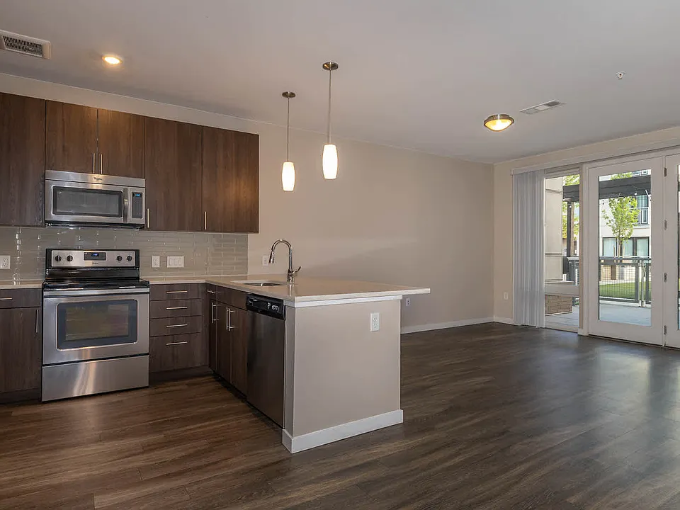 Kitchen and Living Area with Hard Surface Flooring