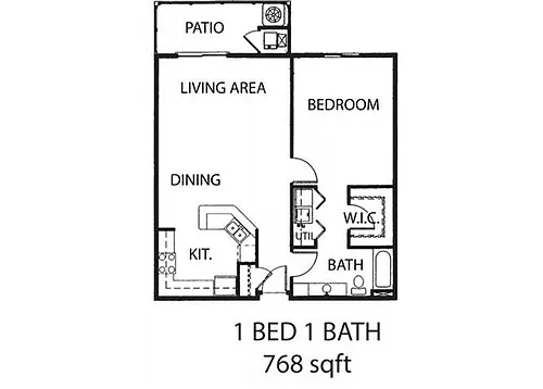 Floor plan 1 Bedroom / 1 Bathroom