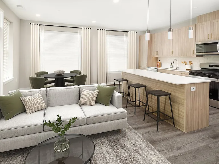 Base Collection kitchen, dining and living room with hard-surface flooring