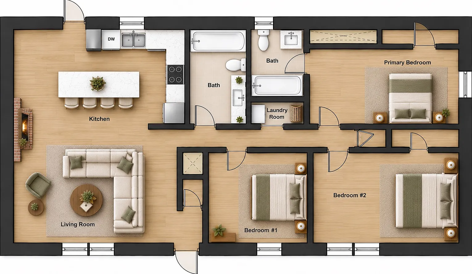 3 bed, 1080 sqft, $2,000 — Photo 2