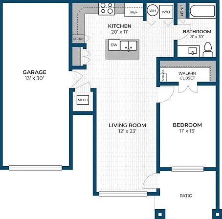 Floor Plan 1C | Seasons at Plainfield | Apartments in Plainfield, IL Floor Plan 1C | Seasons at Plainfield | Apartments in Plainfield, IL