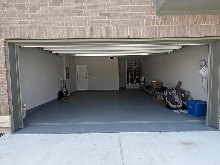 2 car garage with storage space.