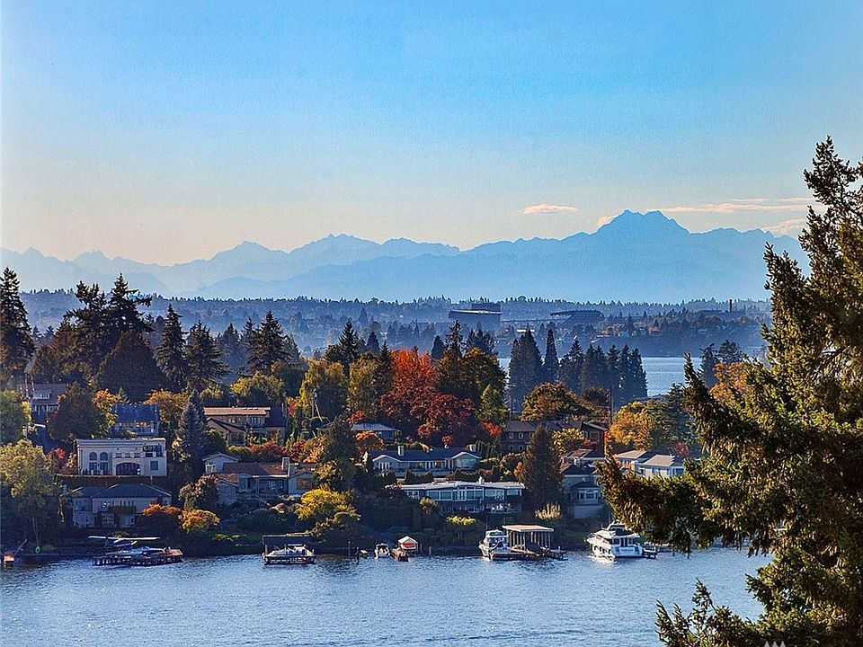 Looking West from Living Room to Yarrow Point and Seattle Beyond!