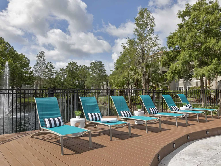 Poolside lounge chairs