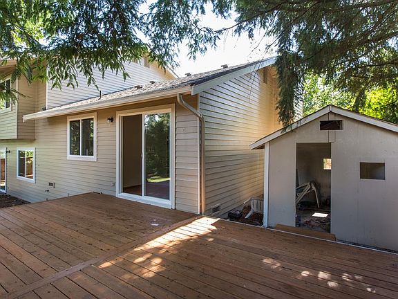 Deck and backyard