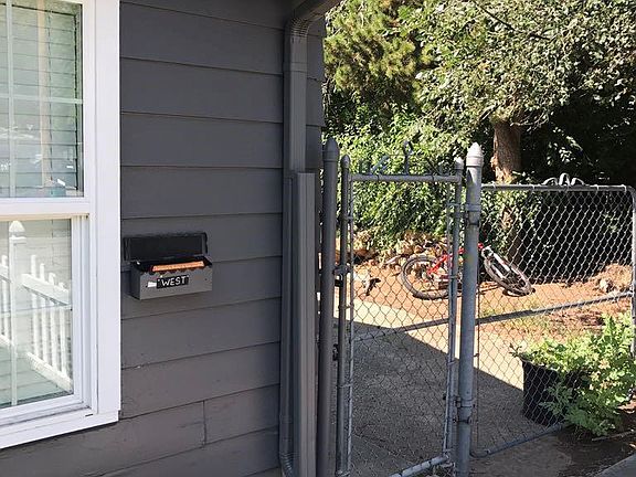 Fenced in the backyard is completely private.
