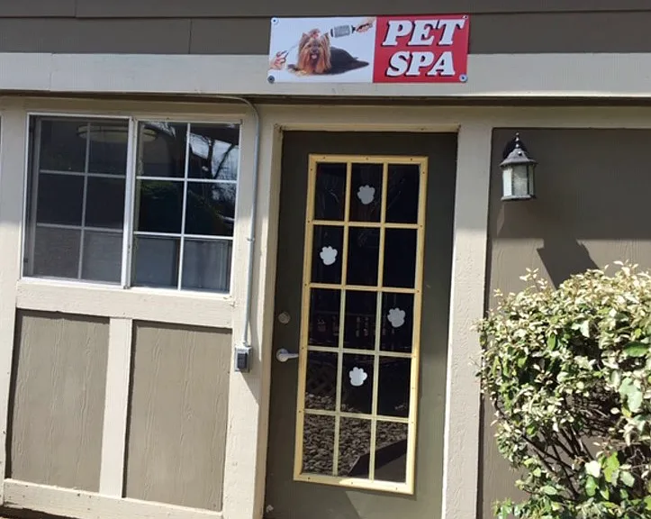 Doggie Spa entrance at River Park Apartments - a convenient pet washing station for residents and their furry friends