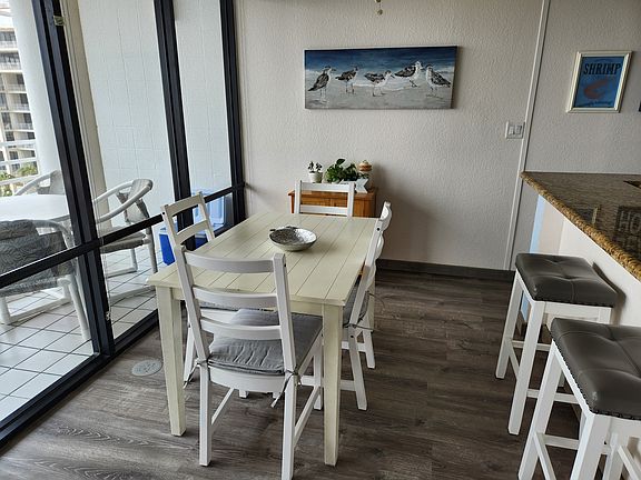 Dine inside or outside on balcony