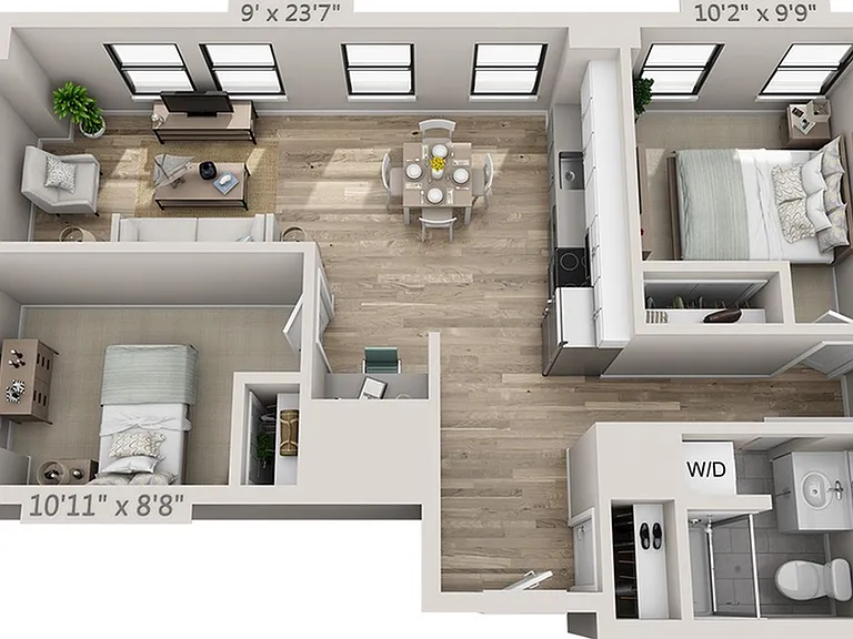 2 Bed - 835 SF 2 Bed - 835 SF