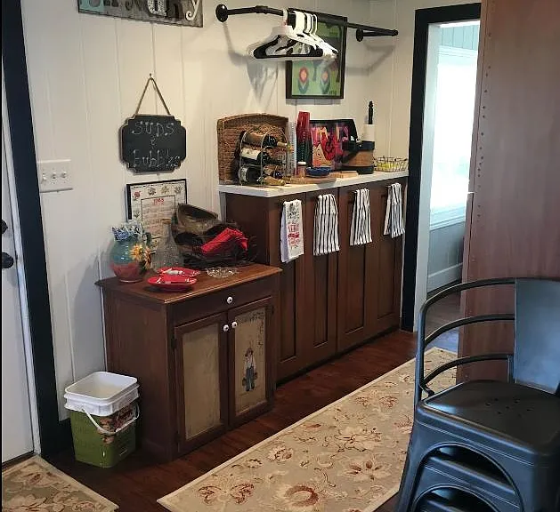 Bar in multi-use laundry room.