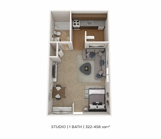 Floor plan Studio - 352 sqft
