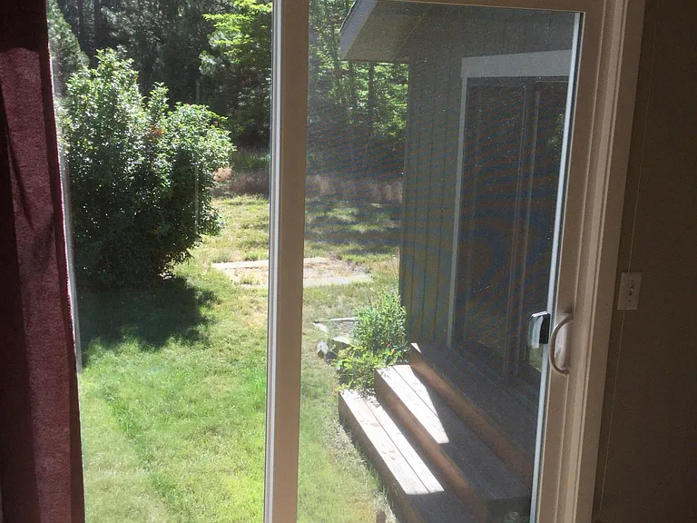View from dining room to back yard