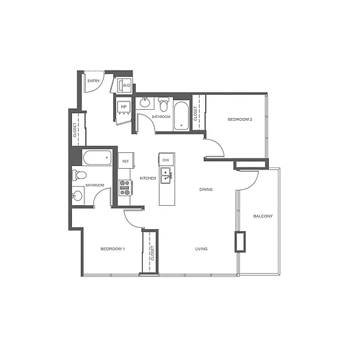 Floor plan PINNACLE ON THE PARK 2A