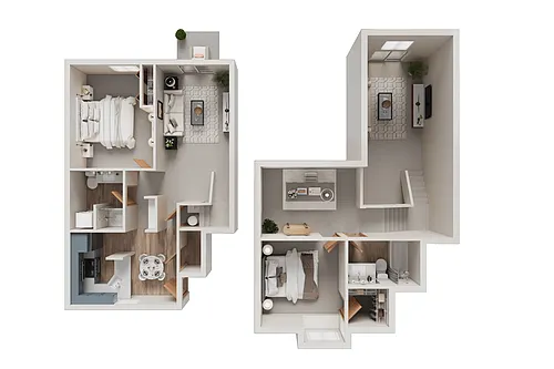 Floor plan Two Bedroom Loft