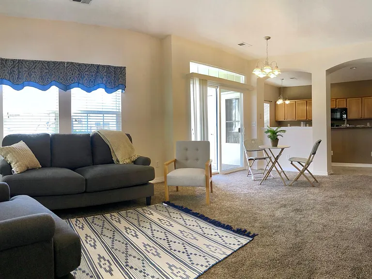 Open flow living room & dining room