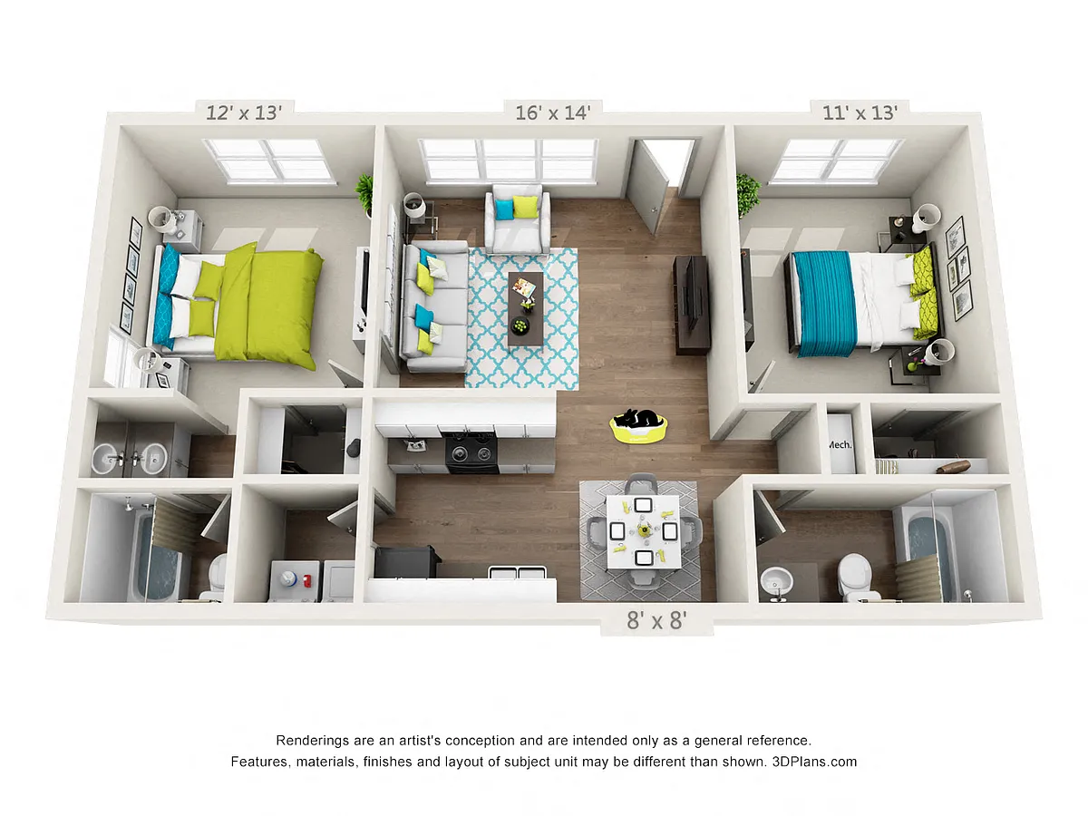 Floor plan 2x2 - Platinum