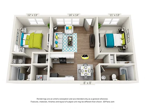 Floor plan 2x2 - Platinum