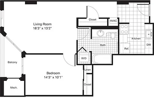 Floor plan 1 Bedroom I