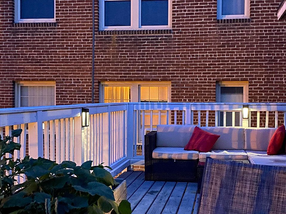 Evening view of large private deck