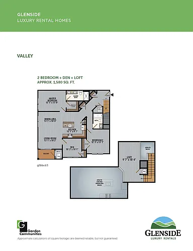 Floor plan $2.55/sq.ft. - Two Bedroom with Den and Loft