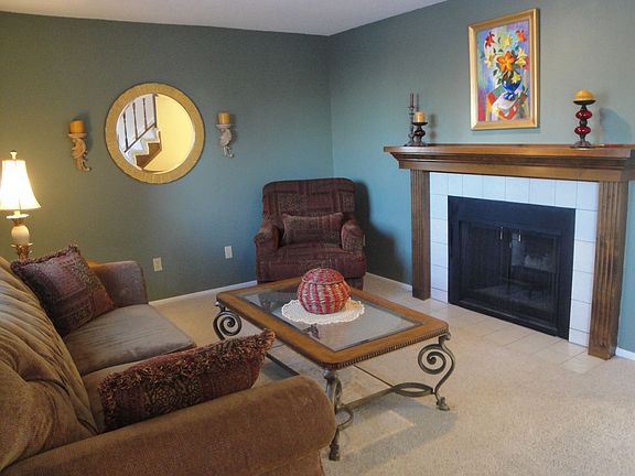 Cozy Living room with wood fireplace