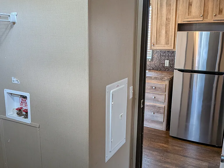Laundry room with water connections