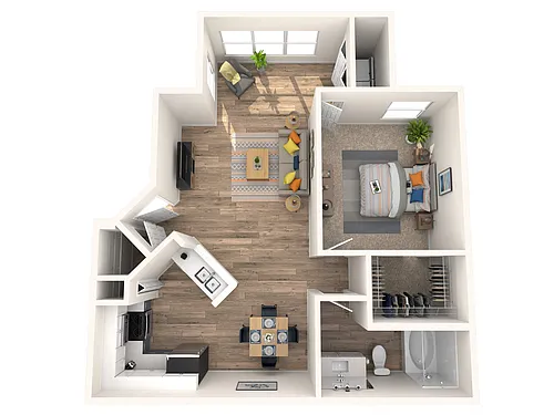 Floor plan 1x1 Large Platinum