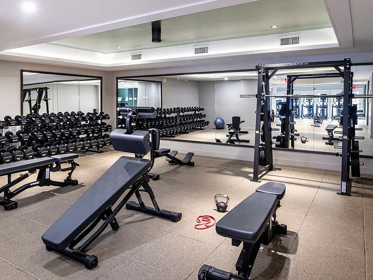 State-of-the-art fitness center with strength equipment