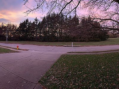 Front yard at sunset