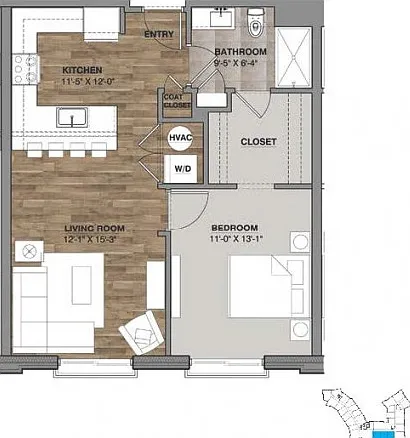 One Bedroom - Unit H One Bedroom - Unit H
