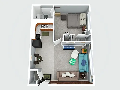 Floor plan 1 Bedroom 1 Bath