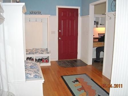 Mudroom with custom built ins