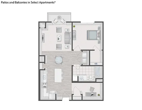 Floor plan 1 Bedroom with Den