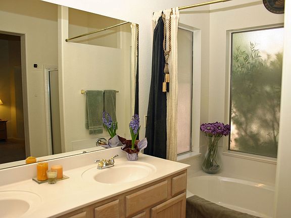 Master Bath has double sinks, garden tub, and seperate shower