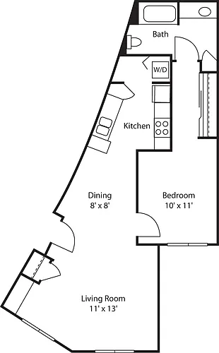 Floor plan One Bedroom 770