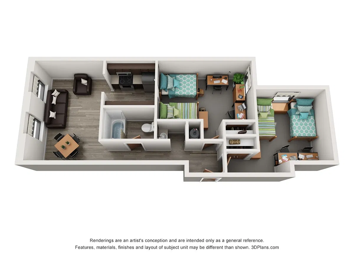 Floor plan The Rocky 2x1x4_381